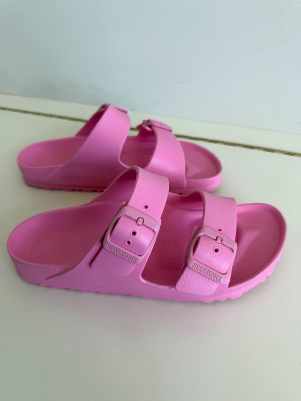 Birkenstock Arizona Essentials EVA Candy Pink Sandals Size 35